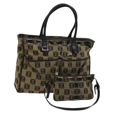 LOEWE Anagram Bag Canvas 2 Set Navy Auth bs24508