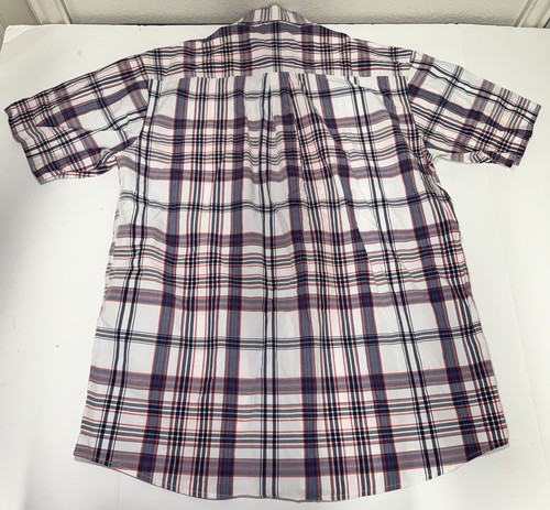 Cinch Men's Plaid Button Up Short Sleeve Red/White/Blue Western Size XL - Picture 8 of 8