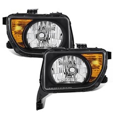 OE Headlights Assembly Compatible for Clear Lens/Black Housing/Amber Reflector