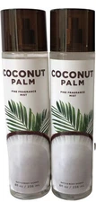 SET OF 2~BATH & BODY WORKS COCONUT PALM Fine Fragrance Mist 8 oz~NEW~VERY RARE!