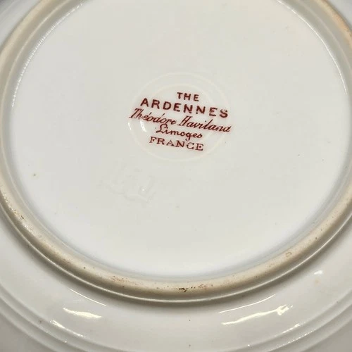 4 Limoges Obst Dessert Schalen 5,5" Die Ardennen Rosa Rosen Gold Haviland Frankreich - Bild 8 von 11