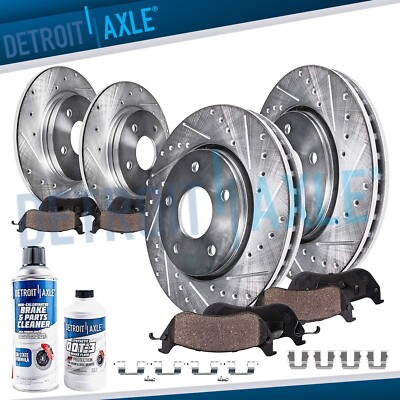 260mm Front 266mm Rear DRILLED Brake Rotor Ceramic Pad for Subaru Legacy