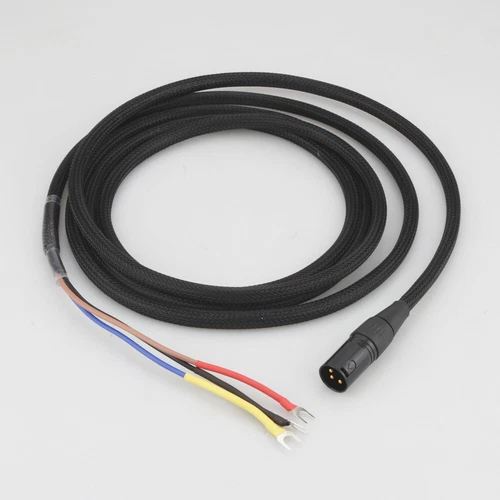 HIFI OFC Copper Speaker Cable 3PIN Male XLR to Spade Plug Sub Cord W/ Earth Wire - Picture 2 of 6