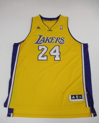 Adidas Los Angeles Lakers Jersey Men's Size 2XL Yellow Kobe Bryant