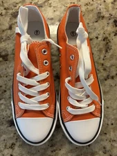 ZGR Women’s Canvas Low Top Sneaker Lace-up Classic Casual Shoes Orange