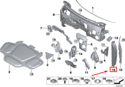 BMW X7 G07 Seitenverkleidung links Schalldämmung 51487472533 7472533 NEU ORIGINAL