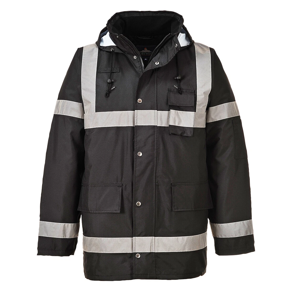 Portwest US433 Iona Lite Reflective Waterproof Quilt Lined Hooded Safety Jacket image 1