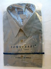 VTG...J.C. PENNEY..TOWNCRAFT..COT/POL..GRAY..DRESS..SHIRT..sz XL 17 34/35..NEW