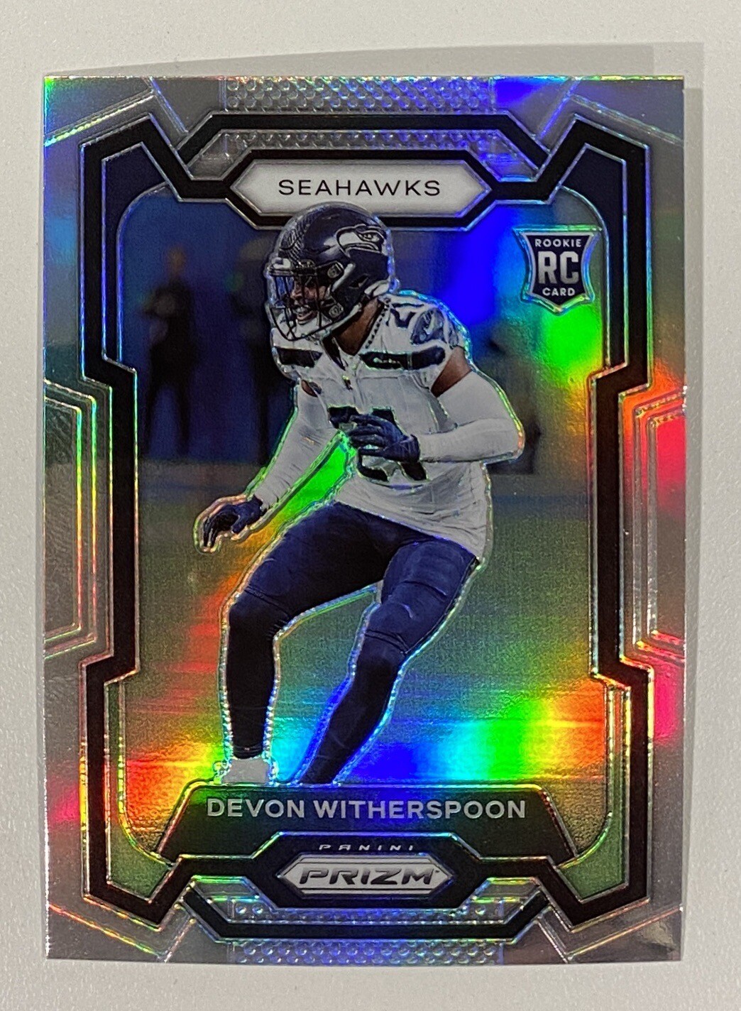 Devon Witherspoon 2023 Panini Prizm Silver Prizm Rookie #389 RC MINT