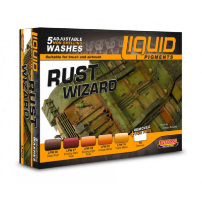 Rust Wizard Liquid Pigment Set 6 22 ml Lifecolor Hobby Paint LP2
