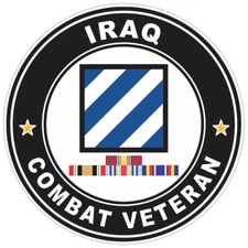 3rd Infantry Division Iraq with GWOT Ribbons Combat Veteran Bumper Sticker 5"