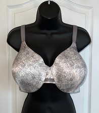 Bali 3W11 One Smooth U Smoothing  Concealing Underwire Bra, Grey Python, Sz 40D