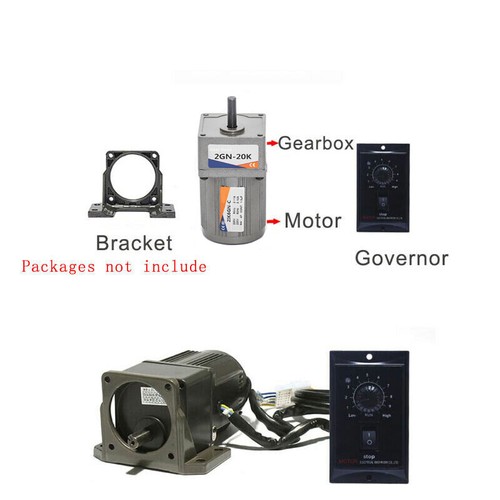 6W 220V Single Phase Deceleration Geared AC Motor + Speed Controller + Gear Box - Picture 5 of 9