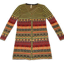 Cubism Brand Los Angeles Knit Sweater Dress Womens Medium Long Boho Cardigan