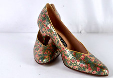 Maud Frizon Women's Floral Pumps Size 35.5 Italy Leather Career 5.5 US Colorful