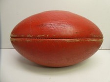 AFL VFL FOOTBALL JUNIOR SECONDARY RED LEATHER MATCH BALL