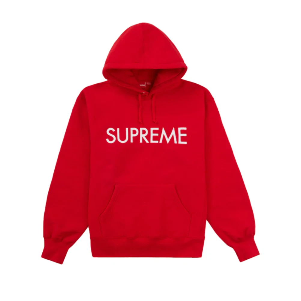 SWEAT SHIRT À CAPUCHE SUPREME CAPITAL   ROUGE   TAILLE HOMME XXL