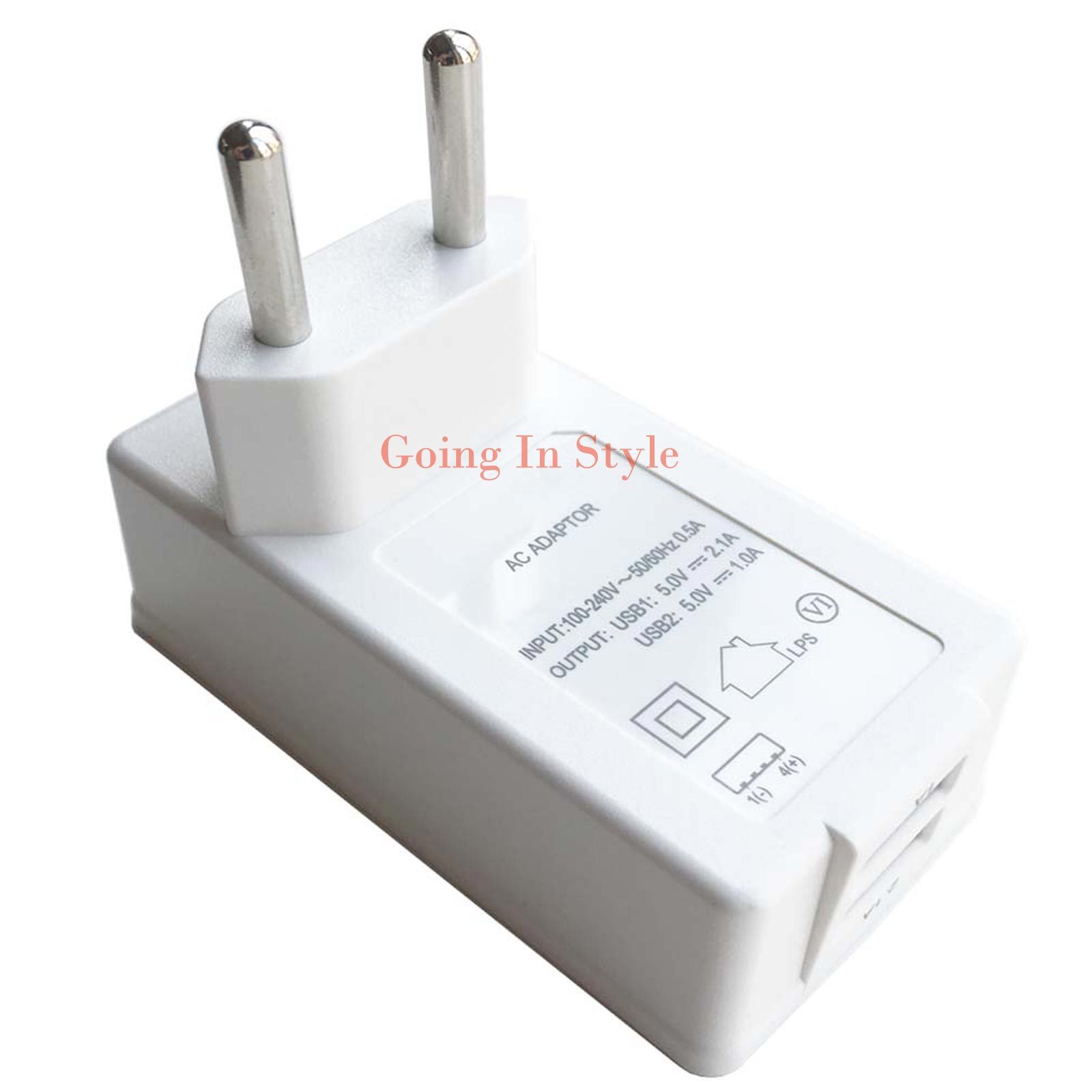 Adapter Israel 2 USB Ports Grounded and Nongrounded w/ Ear Plugs Going