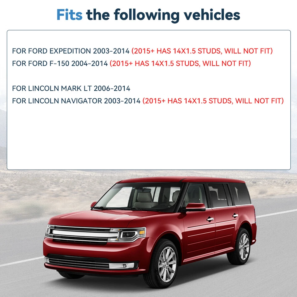 4Pc 1.5" 6x135 Hub Centric Wheel Spacers 14x2 For Ford F-150 2004-2012 2013 2014 - Image 3 of 4