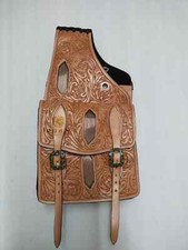 Beautiful Decorative Leather Western Horse Saddle Bag With Floral Tooling