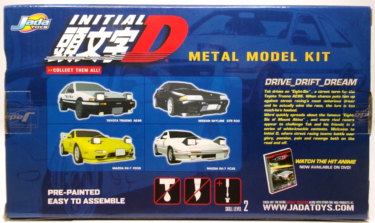 JADA TOYS TOYOTA TRUENO AE86 頭文字D 1/24 Initial D Toyota AE86 Trueno Jada 1:24 Diecast Metal Model