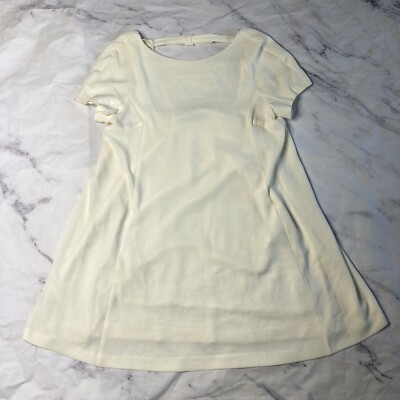 Zara Basic White Mini Dress Womens Size Large S/S Flowy Boxy O32 | eBay