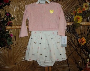 Carters Infant Baby Girl 2 Piece Dress One Piece Bodysuit In One With Jacket 6m Ebay