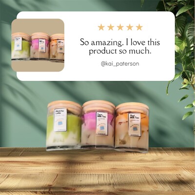 Matcha Milk Tea Candles: Scent Orange :Decor, Gift! 7Oz Birthday Gift, Tea Lover