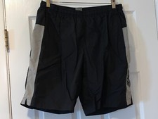 MENS NIKE SWIMMING TRUNKS SIZE L BLACK/GRAY INSEAM IS 9"