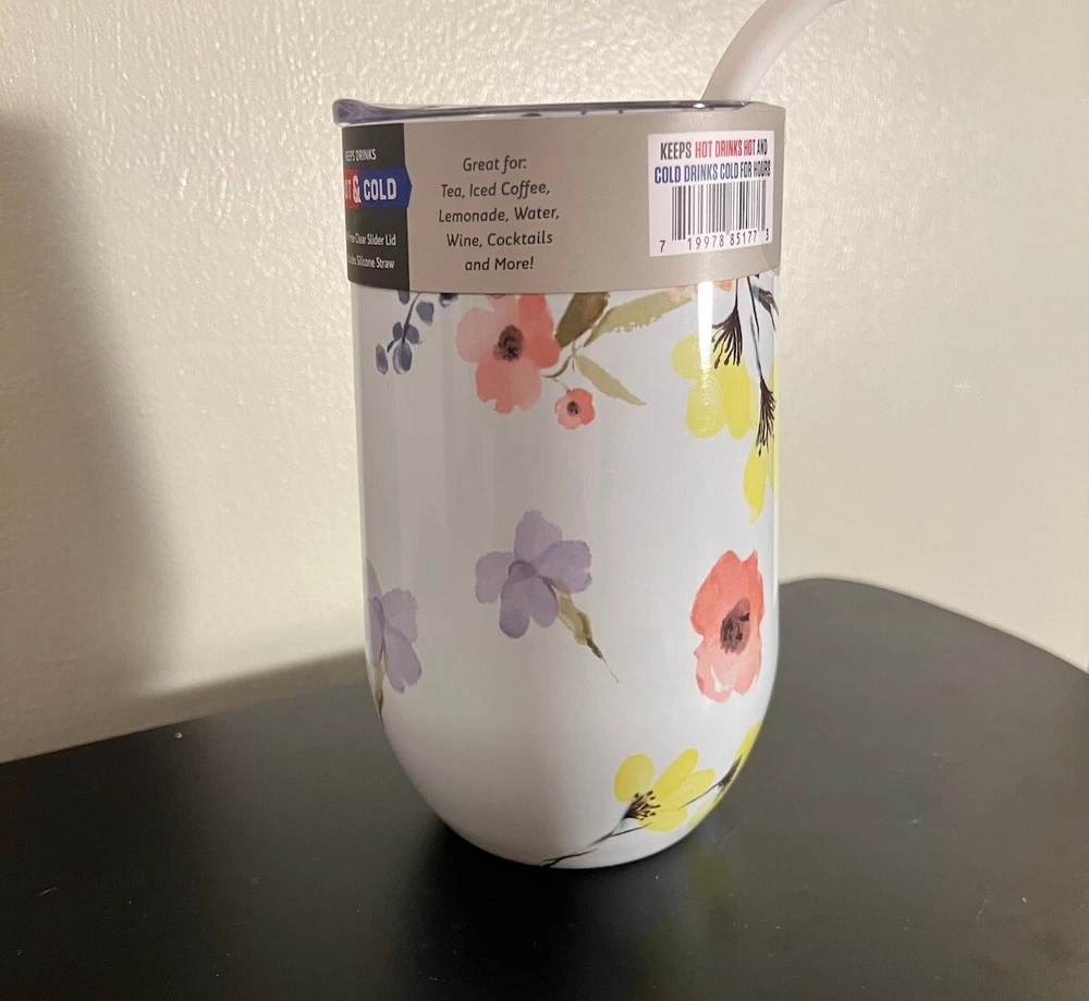 Tumbler Straw Wine Lover Theme Stainless Steel Tumbler  New With Tag Tailgate