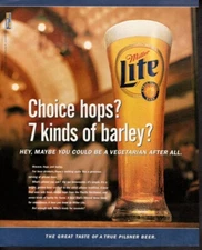 Vintage print ad advertisement Alcohol Miller Beer LITE Choice Hops Vegetarian