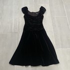 Vintage Tadashi 1990s Chocolate Brown Velvet Sleeveless Evening Gown Sz Small