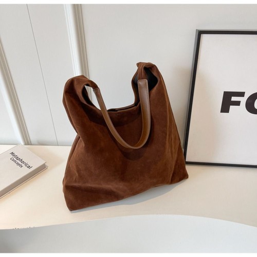 Large Capacity Suede Shoulder Bag Fashion Versatile Bucket Bag - Picture 11 of 16