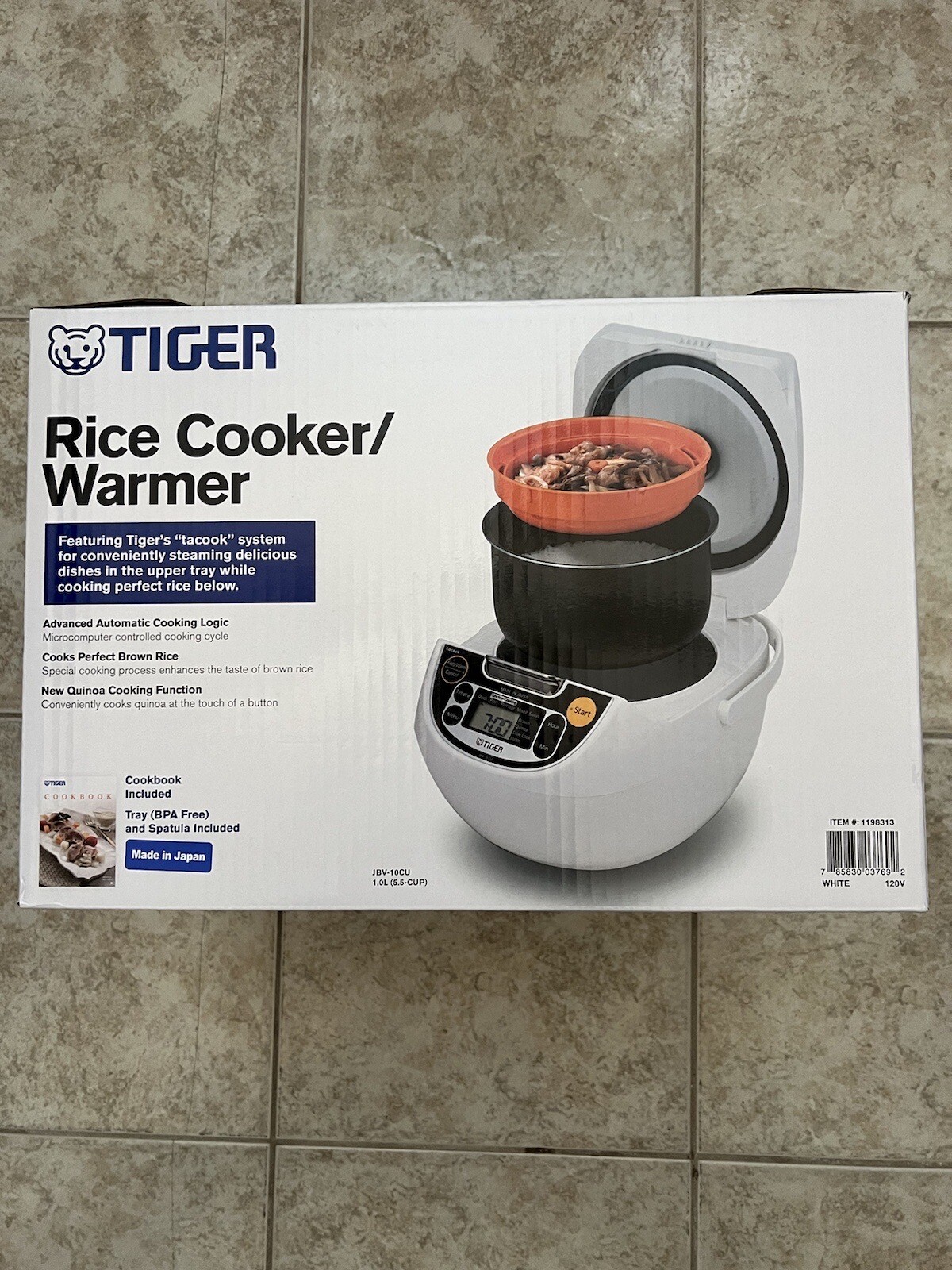 TIGER (JBV10CU) 5.5Cup Rice Cooker & Warmer BPA Free Tray New