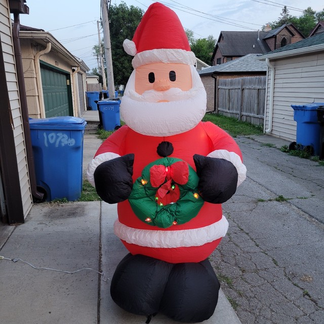 Vintage Christmas Inflatable Santa Claus Kmart Lighted Airblown READ