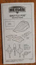 He-Man Shuttle Pod Instructions 1989 Mattel New Adventures of He-Man