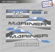Adesivi motore marino fuoribordo Mariner offshore 225 cv gommone barca stickers 