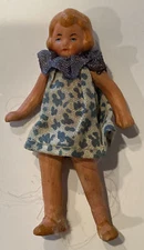 Bisque Mignonette German Doll Miniature Rubber Jointed Movable Antique & Rare 3”