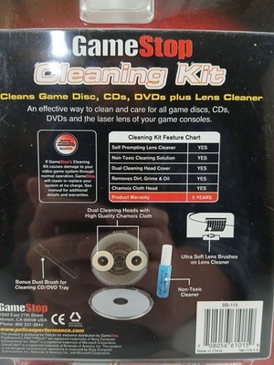 GameStop Disc CD DVD Cleaning Kit New Sealed READ Solution Level