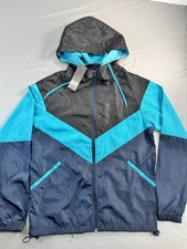 Beautiful Giant Men's Zip Up Windbreaker Jacket Lightweight Black Navy Medium