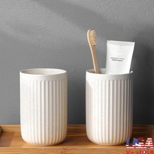 Ceramic Toothbrush Holder Set Bathroom Organizer Durable Non-toxic Tumbler 2Pcs