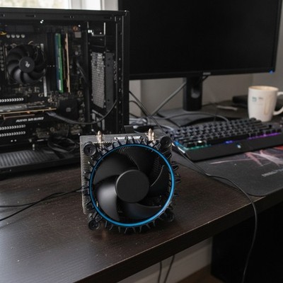 Efficient CPU Cooler: Aluminum Heatsink with Copper Base for Intel i5 12400