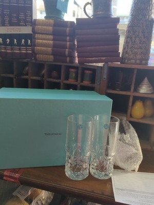 New Tiffany & Co Rock Cut Nighball Germany Pair Glasses 22oz