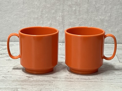 Vintage Silite Inc 4309 Plastikbecher Orange Becher Kaffeetasse Hartplastik 2er Set