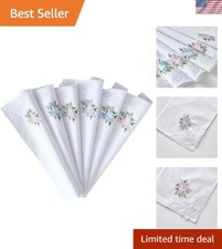 Elegant 6-Piece Floral Cotton Handkerchief Set - Ideal for Special Occasions