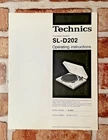 Technics "Original" SL-D202 Turntable Operating Instructions Manual