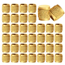 ZOWZEA 50 Pcs 1/4" Flare Caps, Solid Brass Valve Caps for Plumbing and HVAC Q...