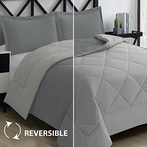 Ultra Plush Goose Down Alternative Full/Queen Reversible Comforter Set - - Picture 2 of 7