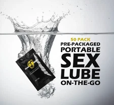50 Pack Individual Lube Packets Water-Based Personal Lubricant Travel Discreet
