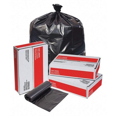 GRAINGER 31DK82 Recycled Trash Bag,60 gal.,Black,PK100 31DK82